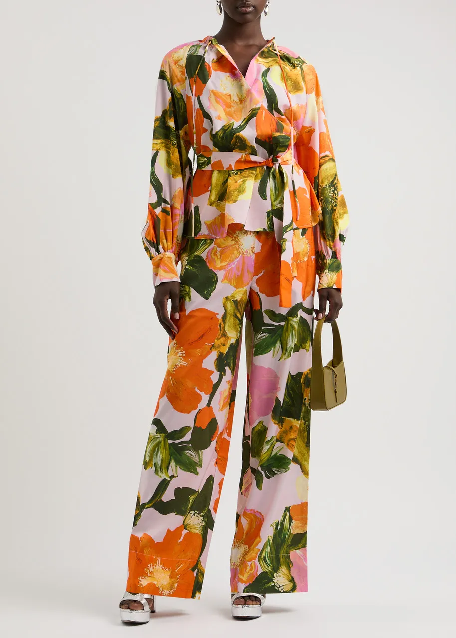 STINE GOYA Vianna floral-print belted blouse -                         -                     -                