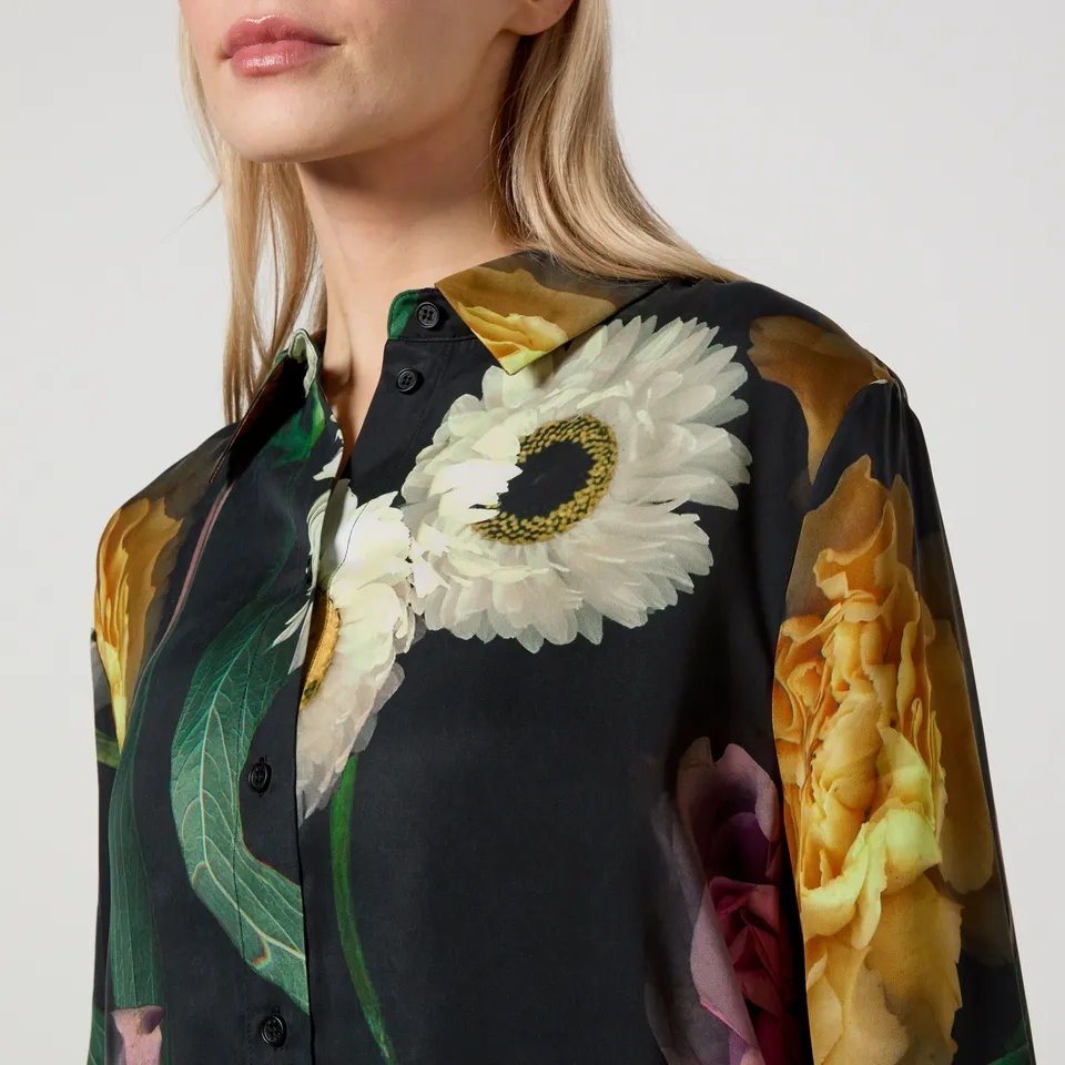 Stine Goya Wal Floral-Print Tencel™ Lyocell-Blend Shirt - M | Coggles