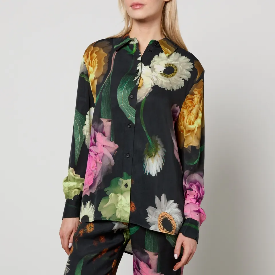 Stine Goya Wal Floral-Print Tencel™ Lyocell-Blend Shirt - M | Coggles