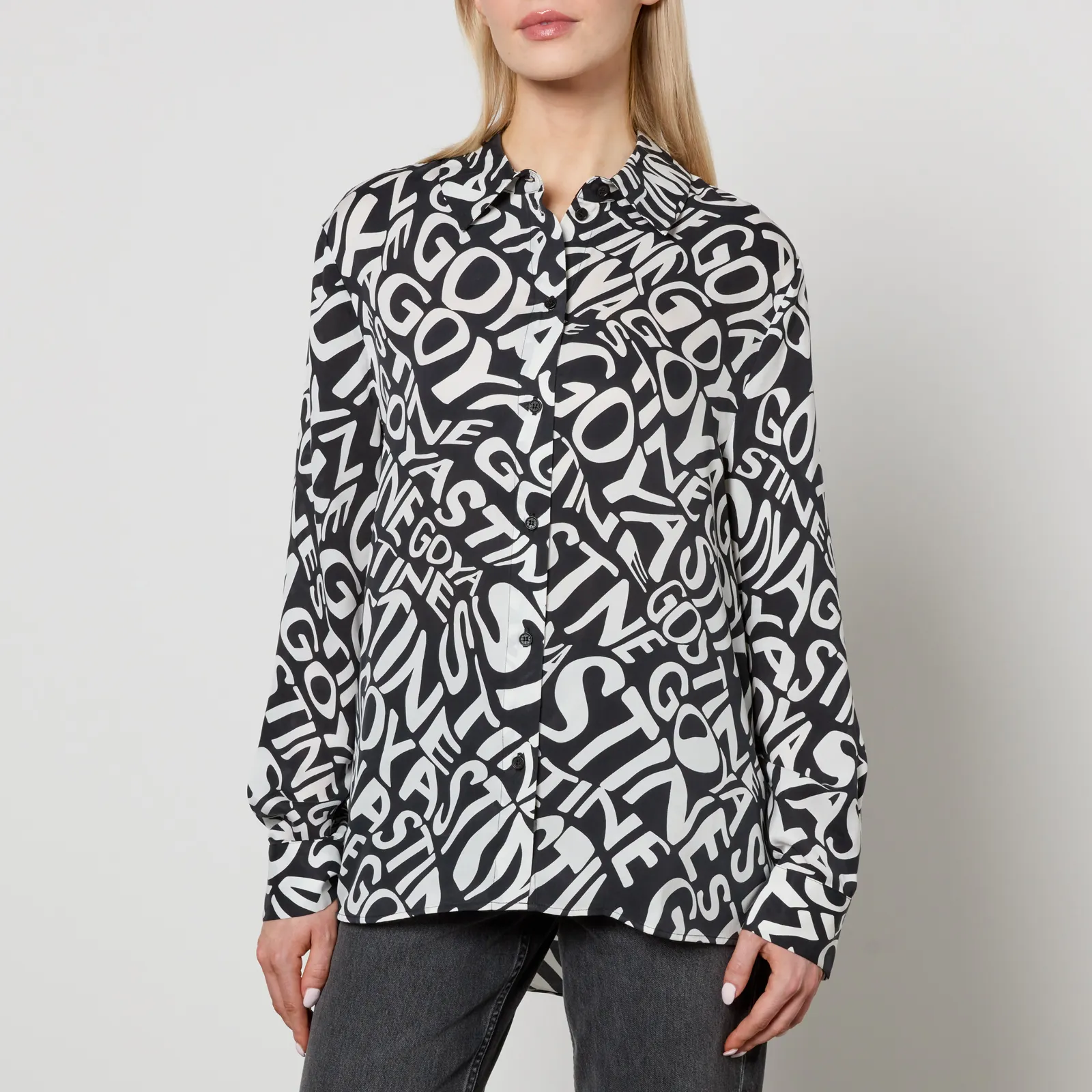 Stine Goya Wal Monogram Print Tencel™ Lyocell-Blend Shirt - XS | Coggles