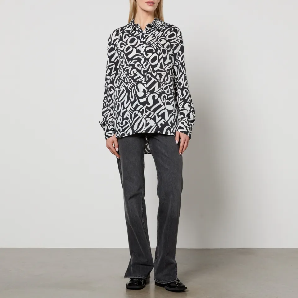 Stine Goya Wal Monogram Print Tencel™ Lyocell-Blend Shirt - XS | Coggles