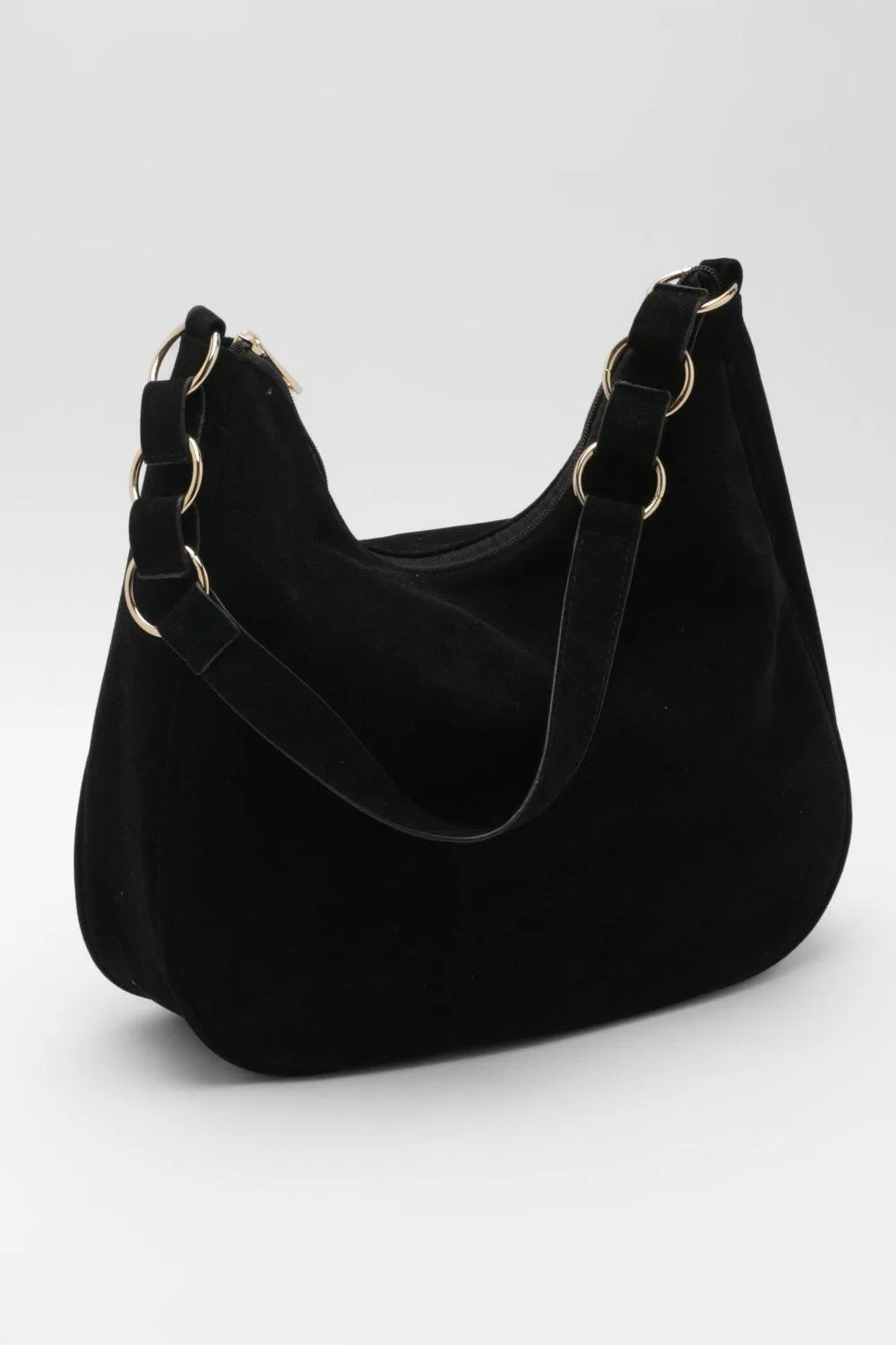 Suede Link Shoulder Bag