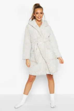 Super Soft Fleece Hooded Dressing Gown