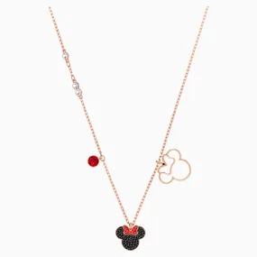 Swarovski MICKEY & MINNIE PENDANT, Black, Rose Gold Tone Plated -5429090