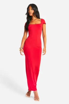 Tall Premium Matt Slinky Cap Sleeve Maxi Dress