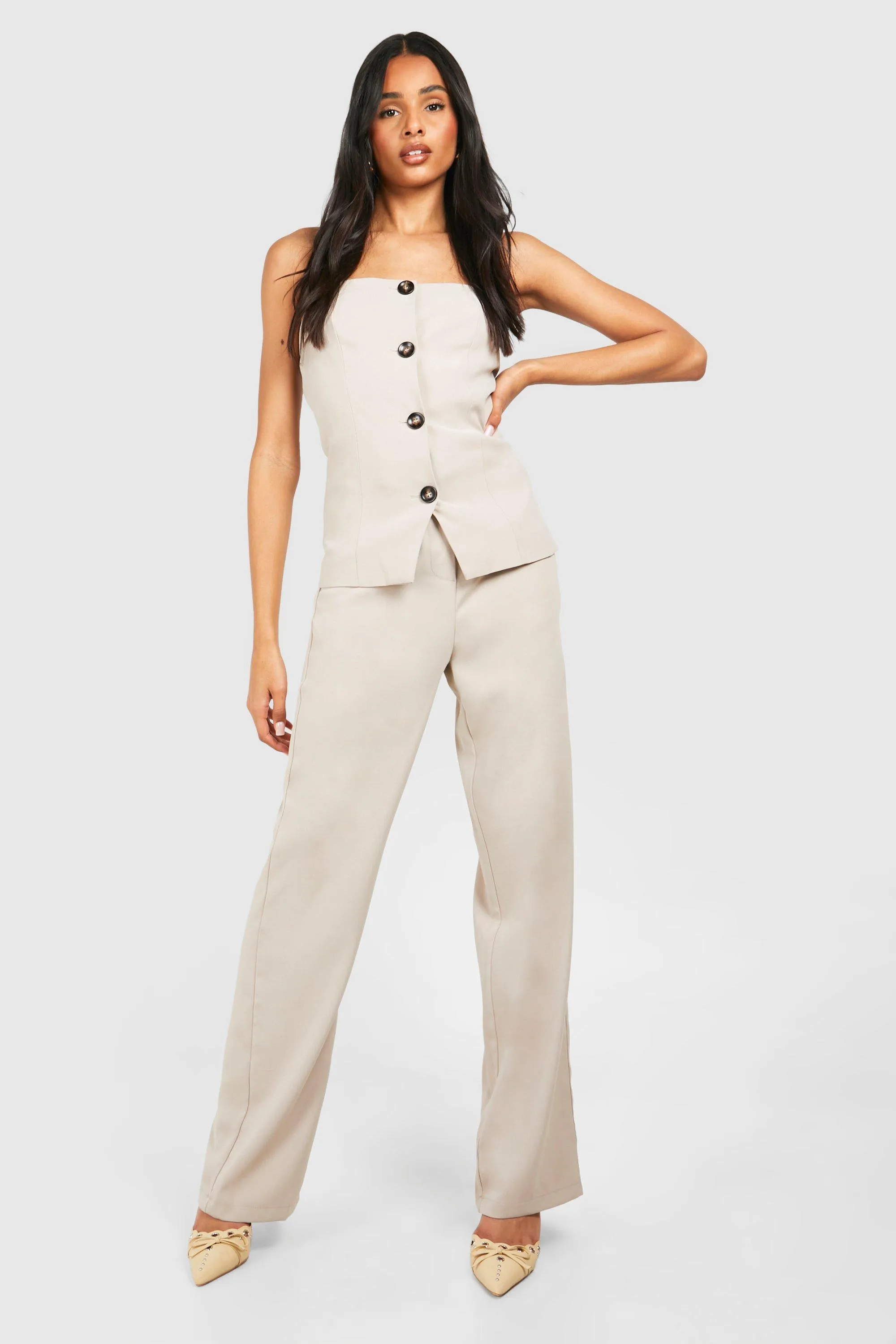 Tall Woven Tailored Straight Leg Pants