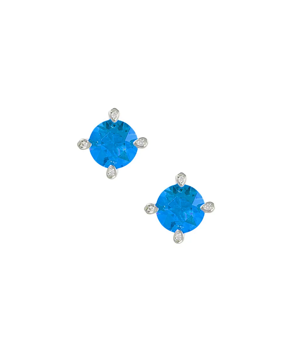 Tanzanite Stud Earring in 18K White Gold