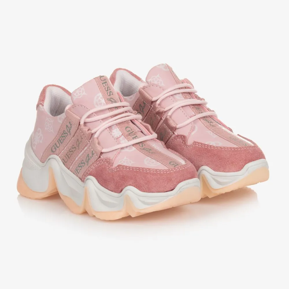 Teen Girls Pink Suede Trainers