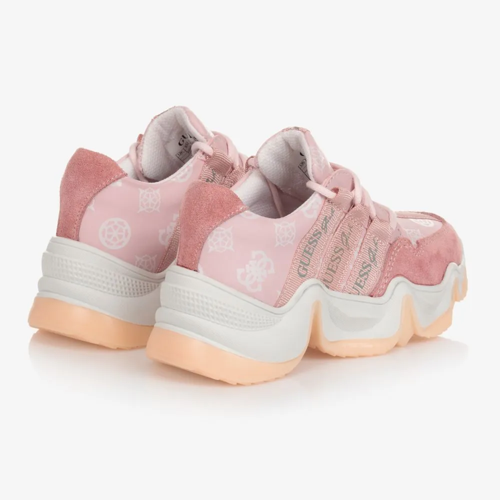 Teen Girls Pink Suede Trainers