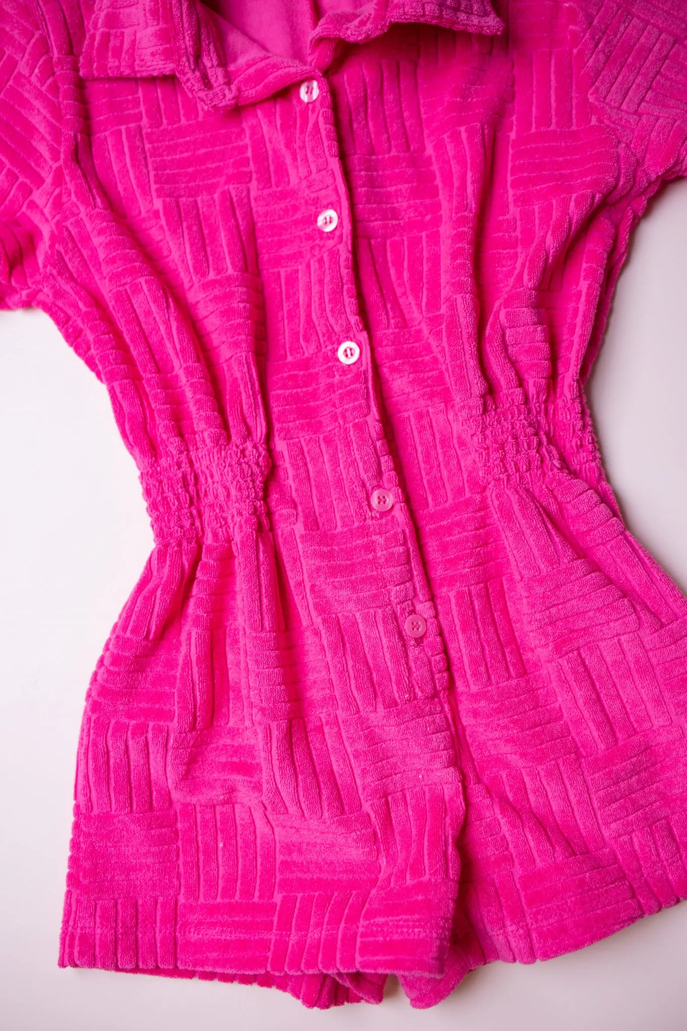 Terry Romper | Hot Pink