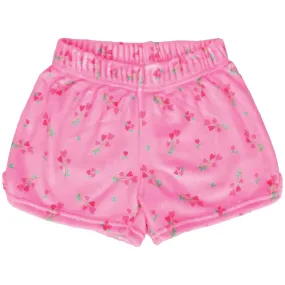 Theme Flowers Pink Plush Shorts