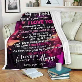 To My Husband Fleece Premium Blanket