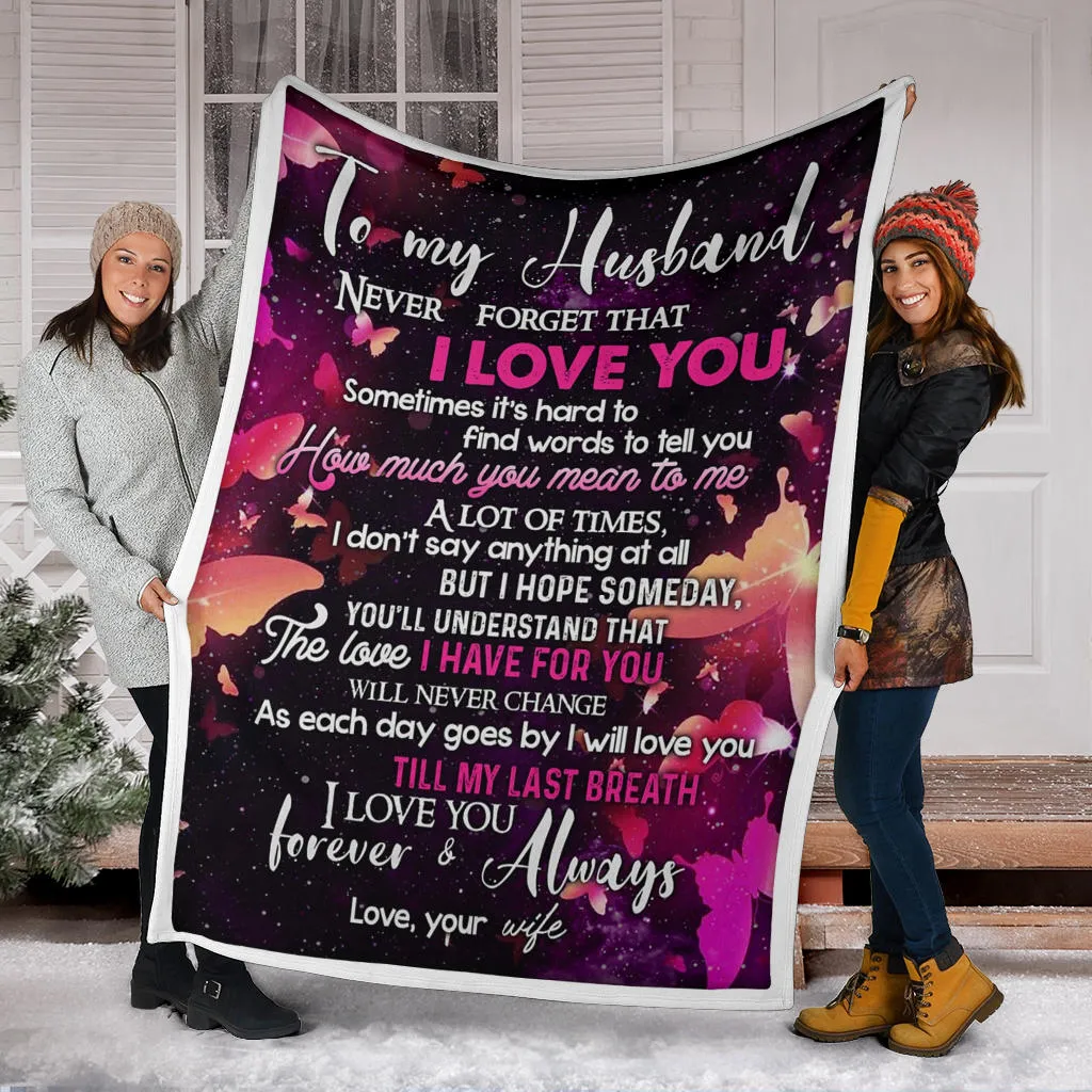 To My Husband Fleece Premium Blanket