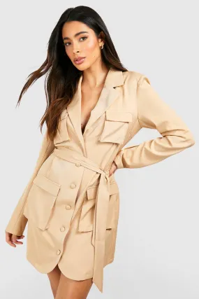 Utility Pocket Blazer Dress