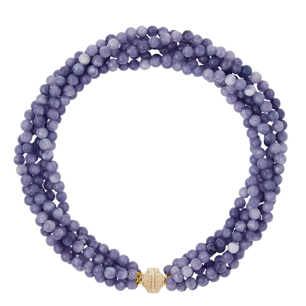 Victoire Purple Lepidolite 6mm Multi-Strand Necklace