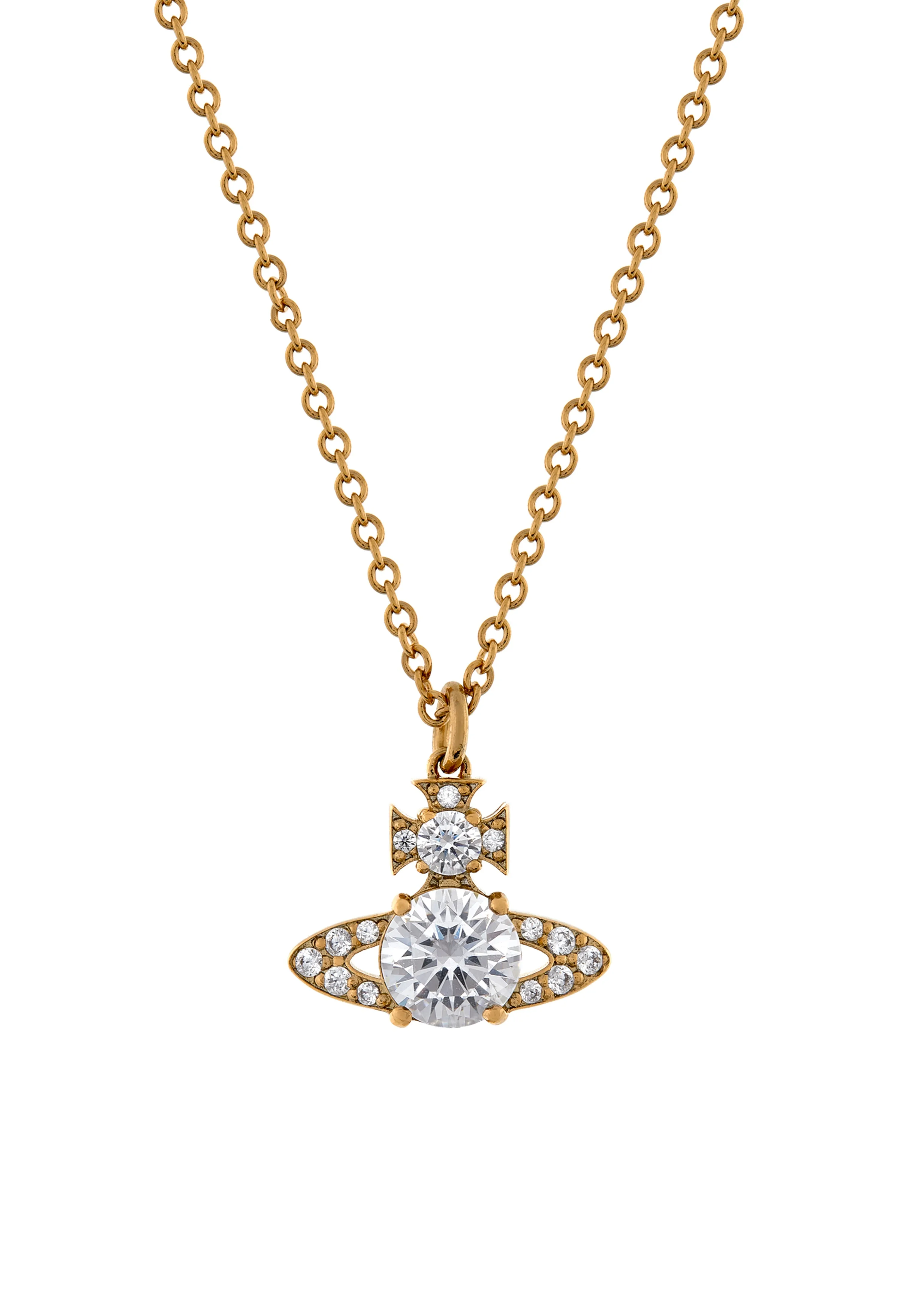 Vivienne Westwood Ismene White CZ Pendant in Gold Plated