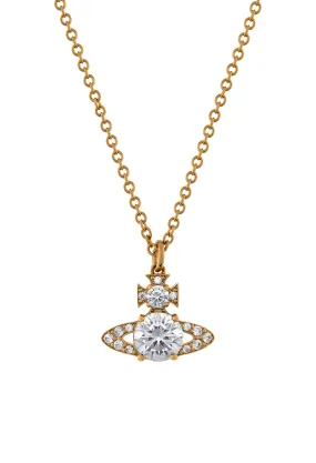 Vivienne Westwood Ismene White CZ Pendant in Gold Plated