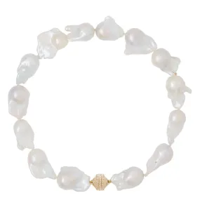 White Barqoue Pearl 16-18mm Necklace