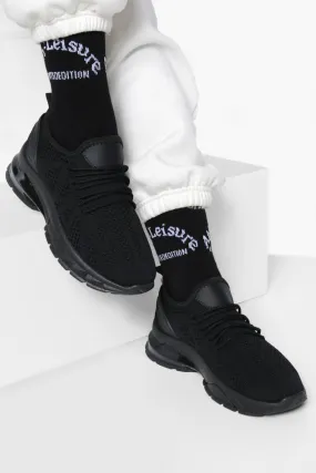 Wide Width Tonal Bubble Sole Knitted Sneakers