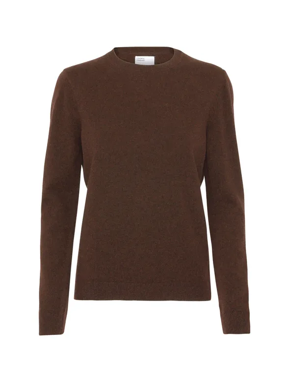 Women Merino Wool Crew Coffee Brown | Colorful Standard