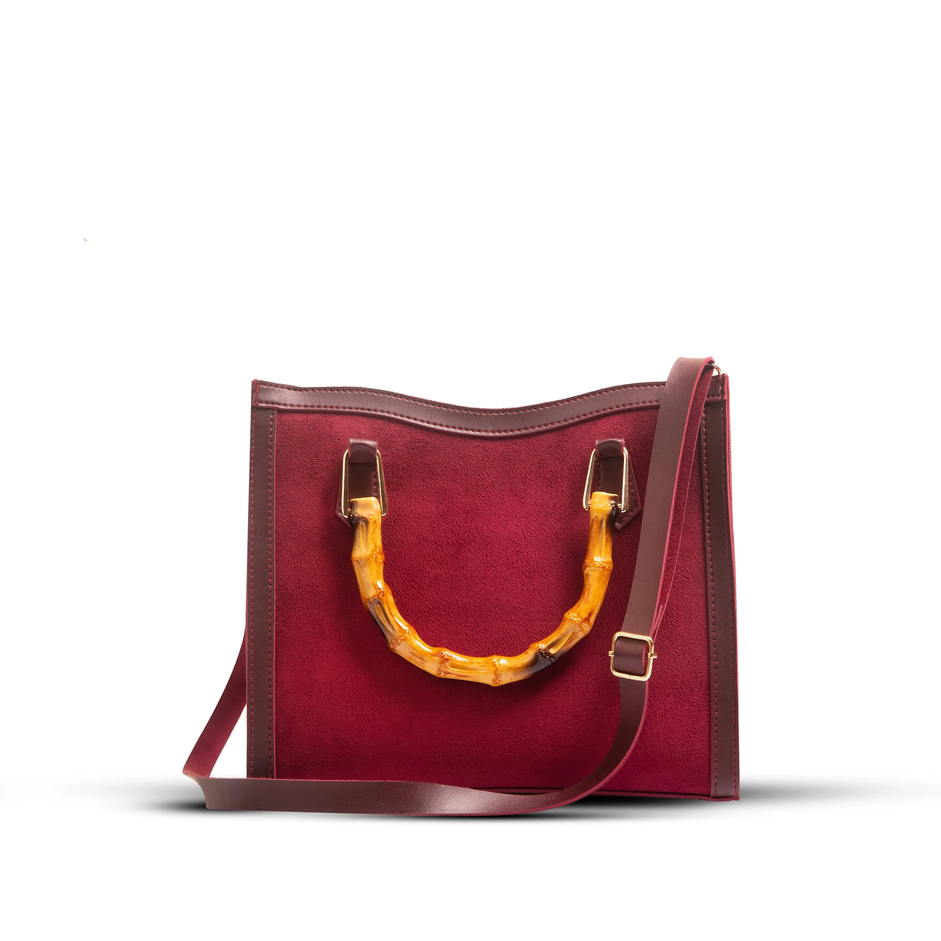 Wood Craft Suede bag maroon