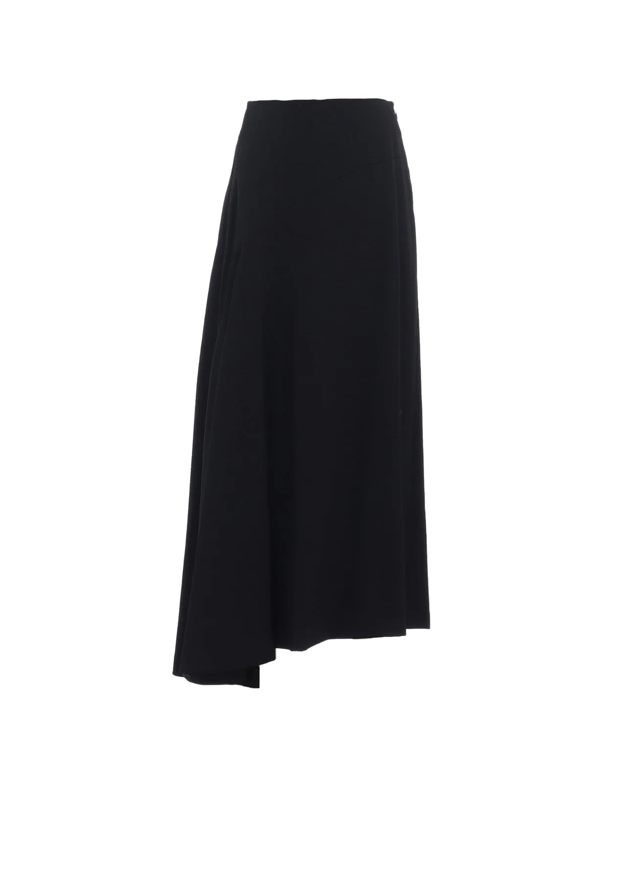 WOOL GABARDINE ASYMMETERIC FLARE SKIRT