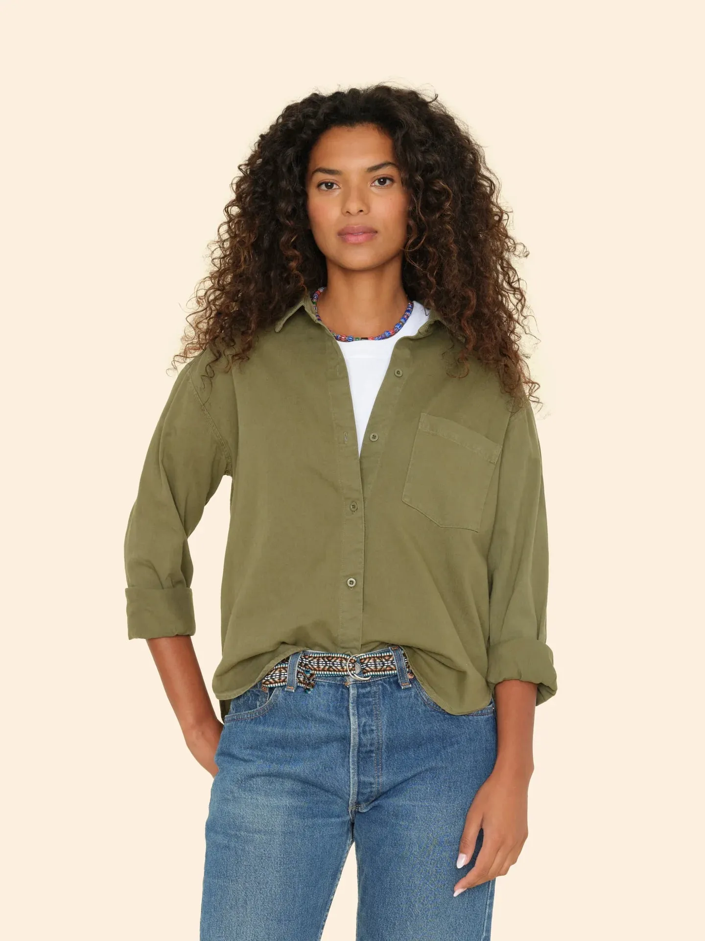 Xirena ASHER Twill Button Down in Hazy Sage 