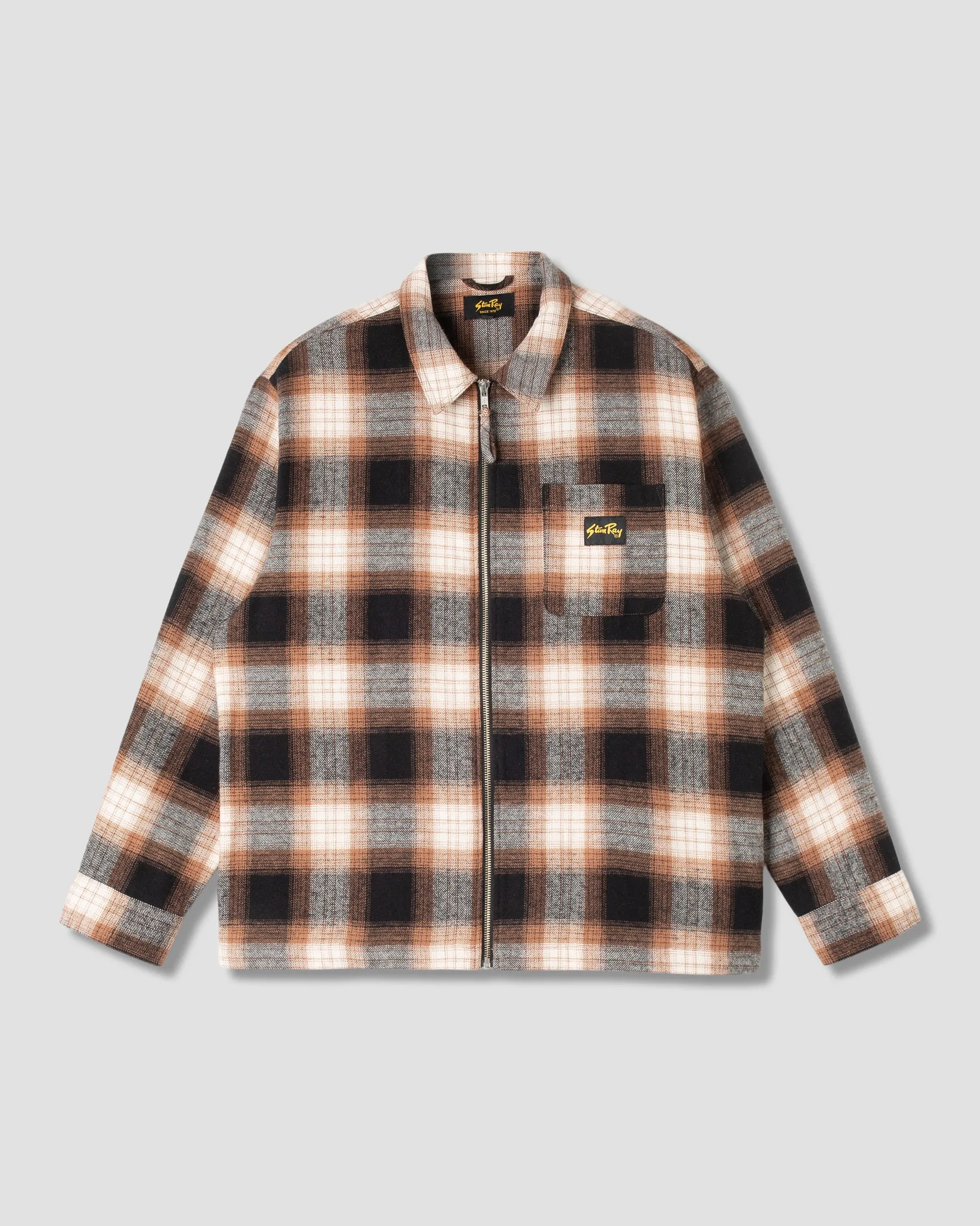 Zip Shirt (Brown Plaid)