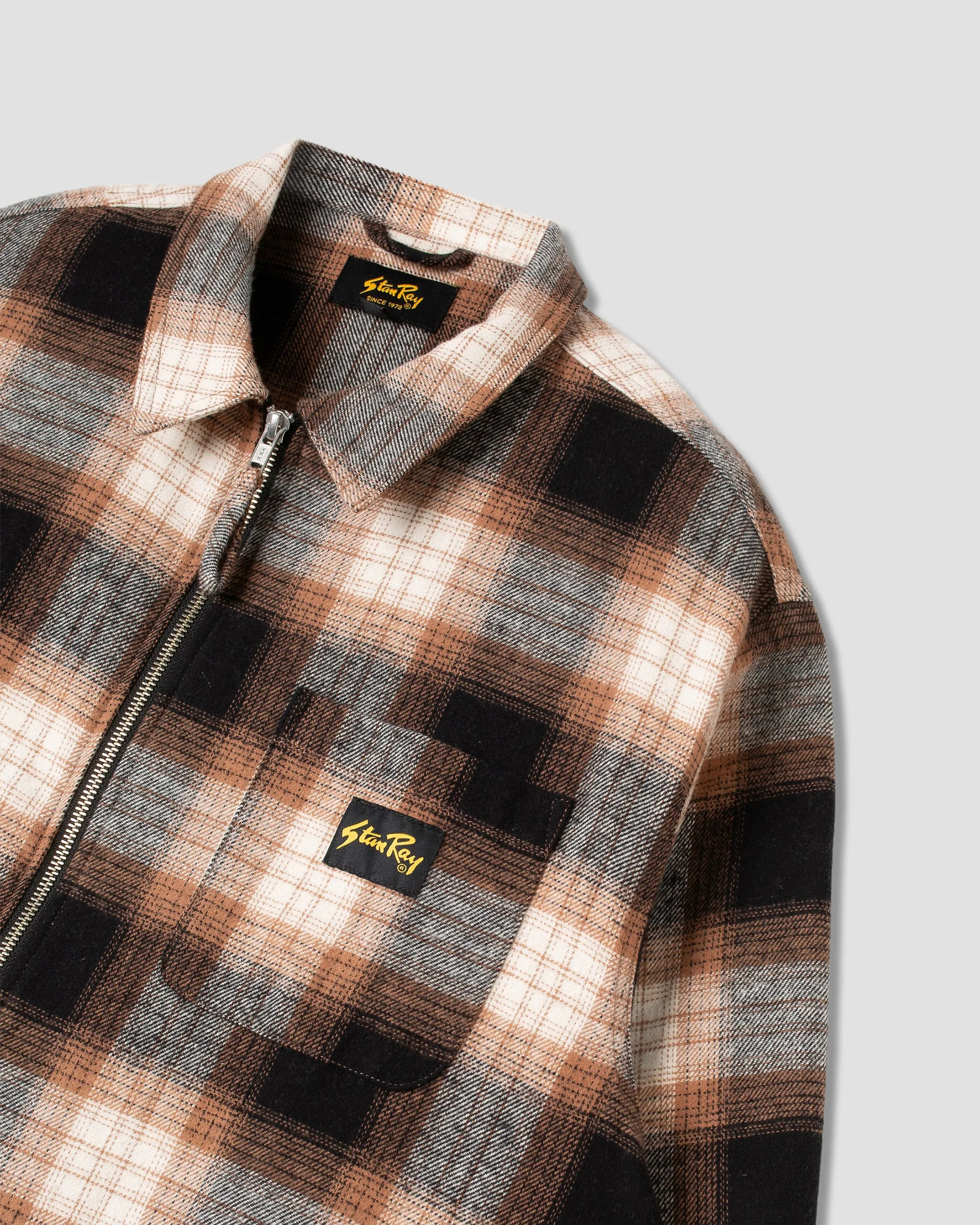 Zip Shirt (Brown Plaid)