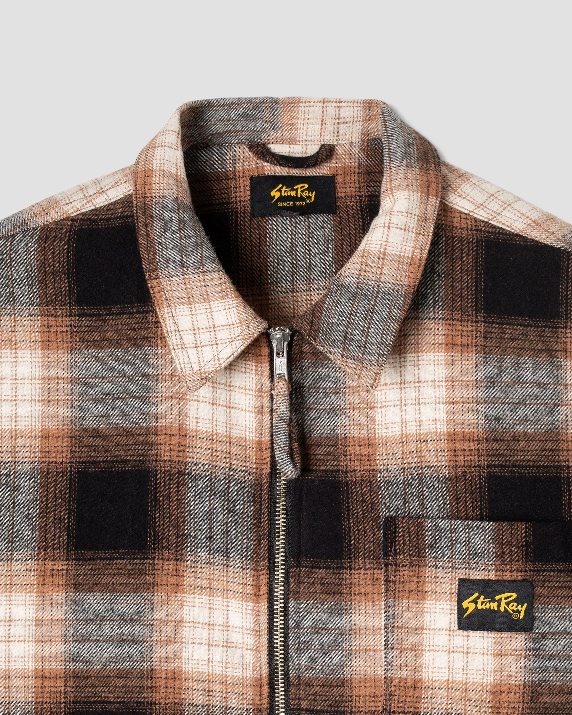 Zip Shirt (Brown Plaid)